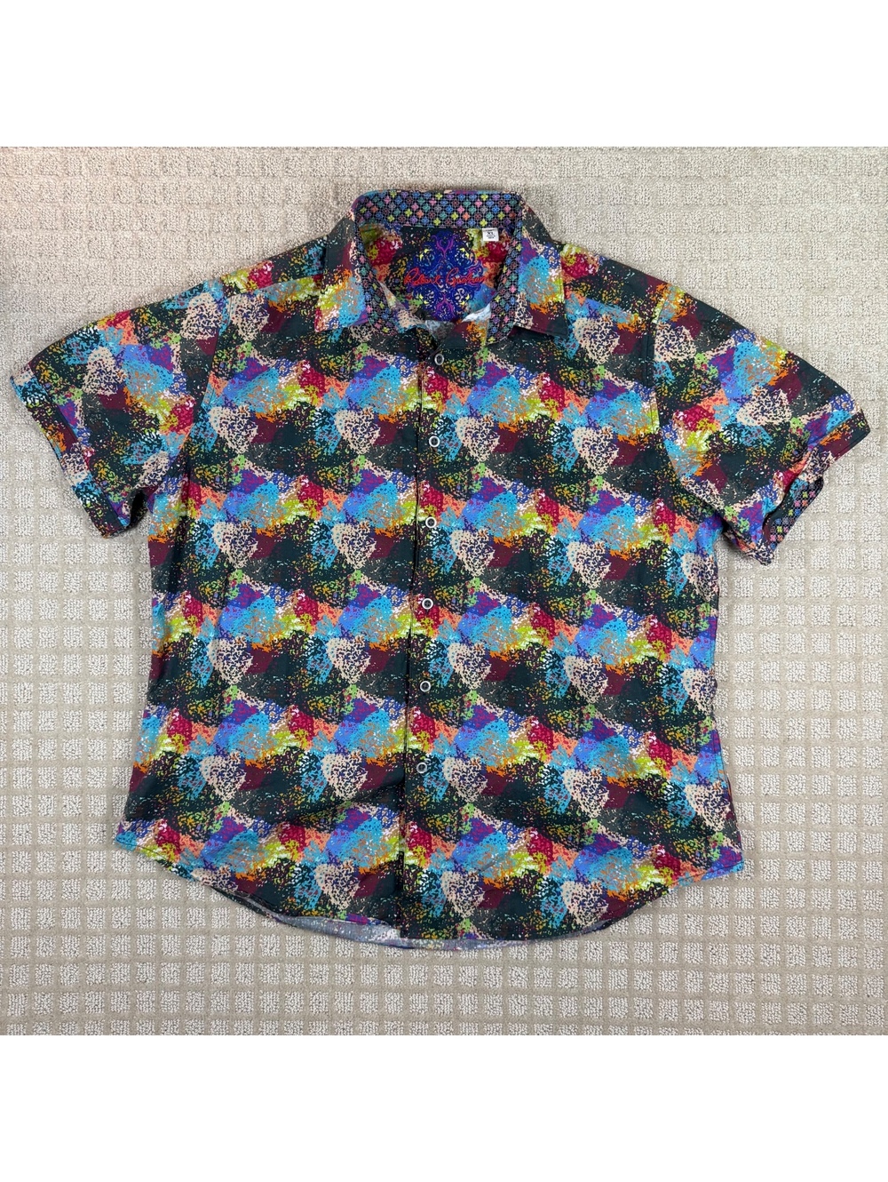 Robert Graham Paint Splatter Button Up Shirt XL